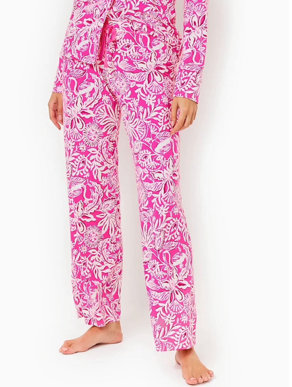 Lilly Pulitzer PJ Knit Wide Leg Pants Passion Fruit Pink XL